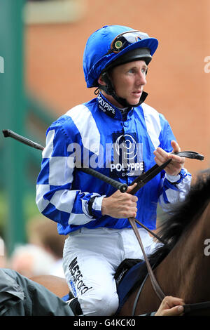 Corse ippiche - Ippodromo di Ripon. Paul Hanagan, fantino Foto Stock