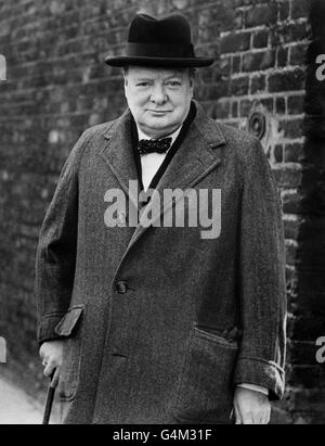 Sir Winston Churchill durante la seconda guerra mondiale, circa 1940. Foto Stock