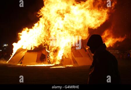 Il Southport Hesketh Round Table Bonfire a Victoria Park, Southport, Merseyside. Foto Stock