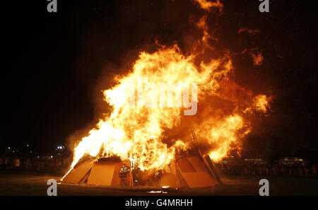 Il Southport Hesketh Round Table Bonfire a Victoria Park, Southport, Merseyside. Foto Stock