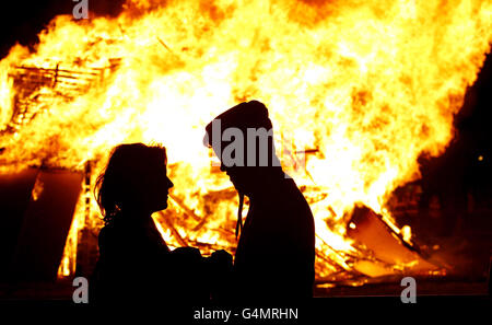 Il Southport Hesketh Round Table Bonfire a Victoria Park, Southport, Merseyside. Foto Stock