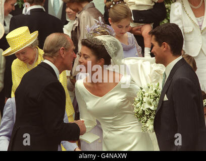 Royalty - Principessa Alexia di Grecia e Carlos Morales Quintana Wedding - Cattedrale di St Sophia, Londra Foto Stock