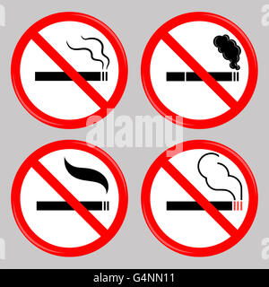 Non fumatori di sigarette simboli vietati Foto Stock