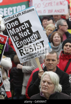 Irish anti-austerità rally Foto Stock