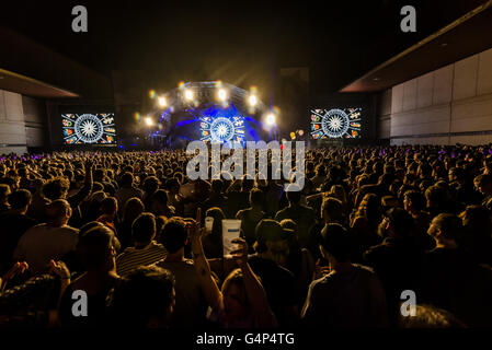 Barcellona, in Catalogna, Spagna. 19 giugno 2016. La folla enorme dei frequentatori del festival dance wild durante il terzo giorno della notte del SONAR di Barcellona 2016 Credit: Matthias Oesterle/ZUMA filo/Alamy Live News Foto Stock