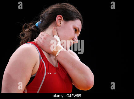 La Gran Bretagna Chloe Spiteri durante l'evento di test dei Giochi Olimpici di Londra 2012 all'Excel Arena, Londra. Foto Stock