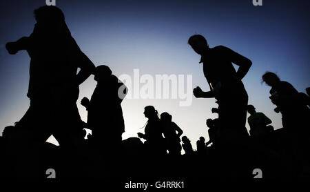 Atletica - Bupa grande Croce di Edimburgo Paese &AMP; Bupa grande inverno Run - Holyrood Park Foto Stock