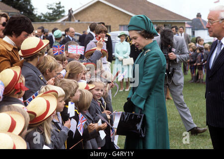 Royalty - Queen Elizabeth II visita alle Isole del Canale - Jersey Foto Stock