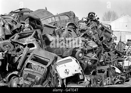 Automobilismo - vetture demolite funzione - Waltham Cross, Hertfordshire Foto Stock