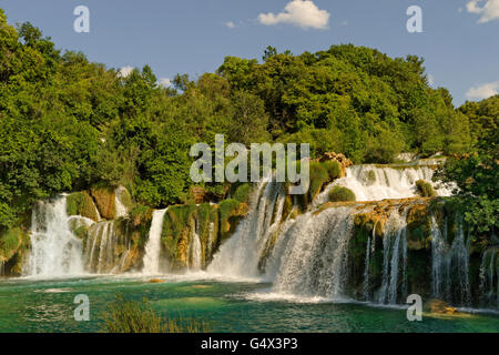 Le cascate inferiori al Parco Nazionale di Krka, vicino a Sibenik, Croazia Foto Stock