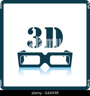 3d goggle icona. Ombra di design di riflessione. Illustrazione Vettoriale. Illustrazione Vettoriale