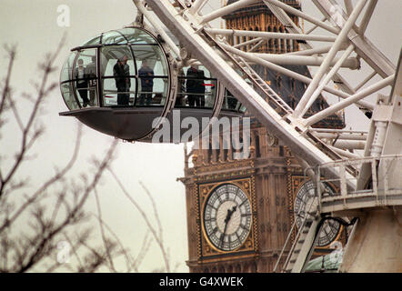 Millennium Wheel Big Ben Foto Stock