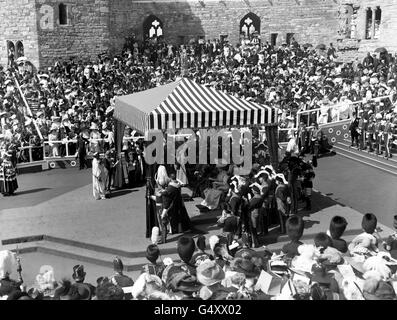 Royalty - Il Principe di Galles investitura - Caernarfon Castle Foto Stock