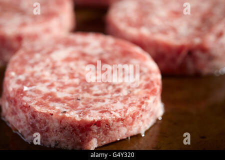 Salame crudo polpette, un tipico modo di utilizzo di massa, Condite la carne di maiale in Appalachia, STATI UNITI D'AMERICA Foto Stock