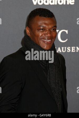 Marcel Desailly in arrivo per il 2012 Laureus World Sports Awards, presso Central Hall Westminster, Story's Gate, Londra. Foto Stock