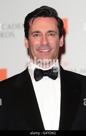 Jon Hamm nella sala stampa al 2012 Orange British Academy Film Awards presso la Royal Opera House, Bow Street, Londra. Foto Stock