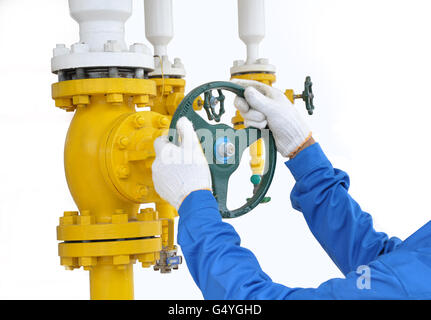 Stock Photo - accensione e spegnimento valvola pipeline Foto Stock