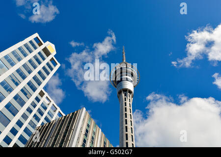 Nuova Zelanda Auckland Auckland Skytower a mezzogiorno Foto Stock