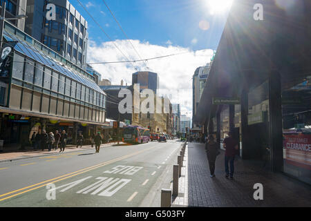 Nuova Zelanda Wellington, Wellington, Scene di strada Foto Stock