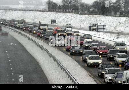 Meteo neve M3 taffic Foto Stock