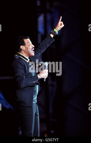 Sabato 18 Giugno Lionel Richie riproduce il Liberty Stadium data di inizio del tour del Regno Unito. Foto Stock