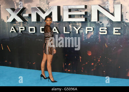 9 maggio 2016 - Alexandra Shipp frequentando "X-Men Apocalypse' globale di screening della ventola al BFI Imax a Londra, Regno Unito. Foto Stock