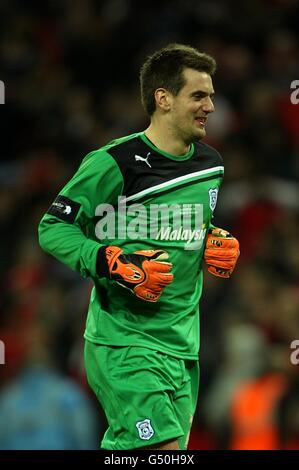 Calcio - Carling Cup - finale - Cardiff City v Liverpool - Wembley Stadium. Tom Heaton, portiere della città di Cardiff Foto Stock