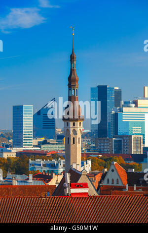 Aerial cityscape di Tallinn, Estonia Foto Stock