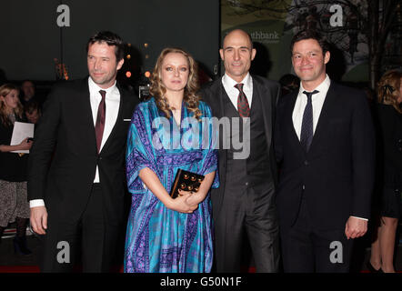 (Da sinistra a destra) James Purefoy, Samantha Morton, Mark strong e Dominic West arrivano per la prima inglese di John carter alla BFI Southbank, Londra. Foto Stock