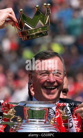 Man U v Spurs Fergie champions Foto Stock