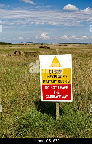 Salisbury Plain zona di addestramento militare, Wiltshire, Regno Unito. Foto Stock