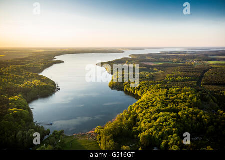 Vista aerea, Plau resort, Stuer, Meclemburgo Lake District, Meclemburgo Lake District, Meclemburgo Lake District, Germania,l'Europa Foto Stock