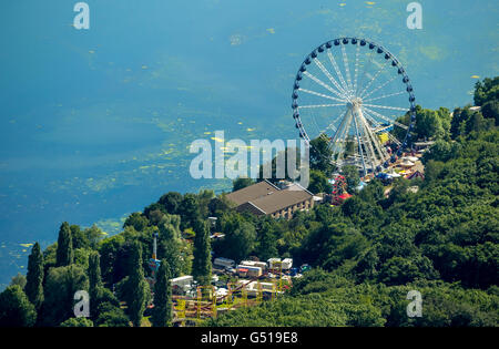 Vista aerea, divertimento su Gibilterra Kemnade, ruota panoramica del lago, serbatoio di Kemnader, Bochum, regione della Ruhr, Foto Stock