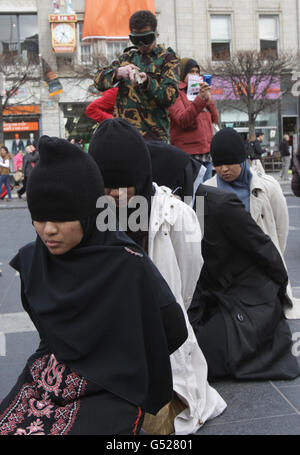 Studente società islamiche protesta Foto Stock