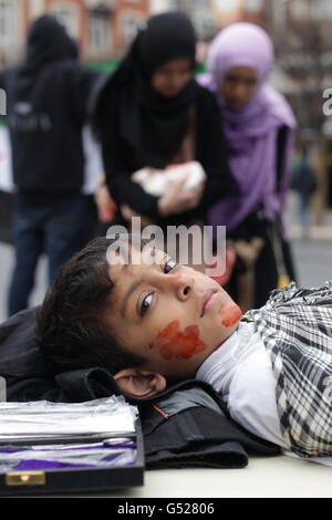 Studente società islamiche protesta Foto Stock