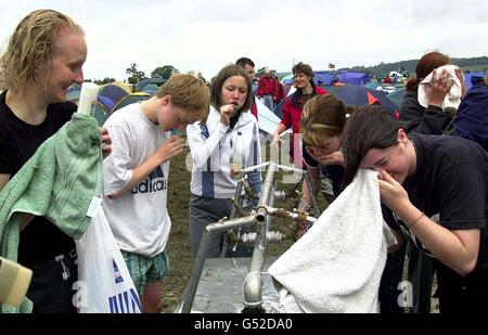 Lavaggio a Glastonbury Festival Foto Stock