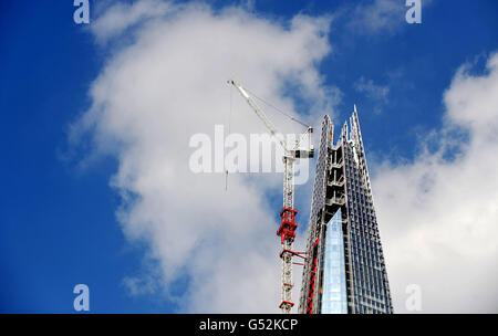 Vista generale della costruzione dell'edificio Shard, nel centro di Londra. Foto Stock