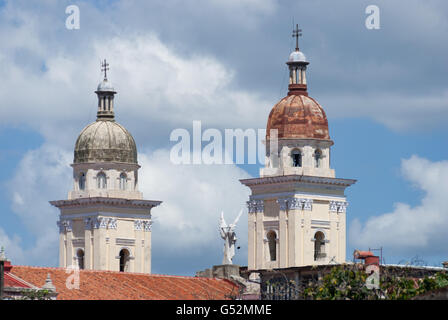 Cuba Santiago de Cuba, le torri della cattedrale, Catedral di Santiago de Cuba Foto Stock