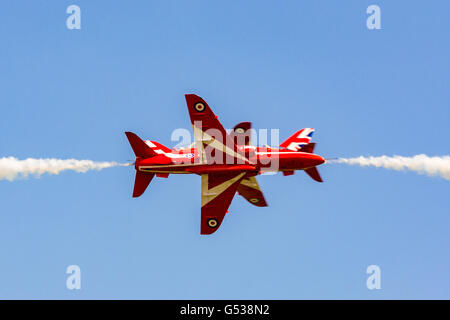 Regno Unito, Scozia, East Lothian, North Berwick, frecce rosse mostrano cosa possono all'annuale Scotlands Airshow nazionali in Oriente Fortune Foto Stock