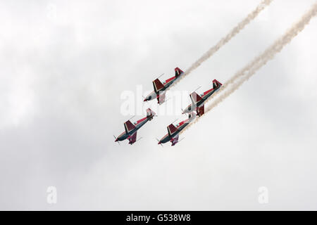Regno Unito, Scozia, East Lothian, North Berwick, Royal Jordanian Falcons all annuale Scotlands Airshow nazionali in Oriente Fortune Foto Stock