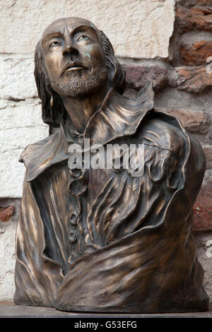 Busto di William Shakespeare, 1564-1616, Drammaturgo, poeta, attore, Verona, Veneto, Italia, Europa, PublicGround Foto Stock