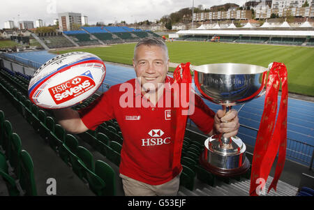 Rugby Union - HSBC Trophy Tour - Scotstoun Stadium. La leggenda scozzese Scott Hastings durante il tour del Trofeo HSBC allo Scotstoun Stadium di Glasgow. Foto Stock