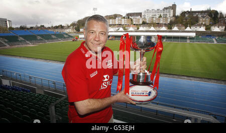 La leggenda scozzese Scott Hastings durante il tour HSBC Trophy allo Scotstoun Stadium di Glasgow. Foto Stock