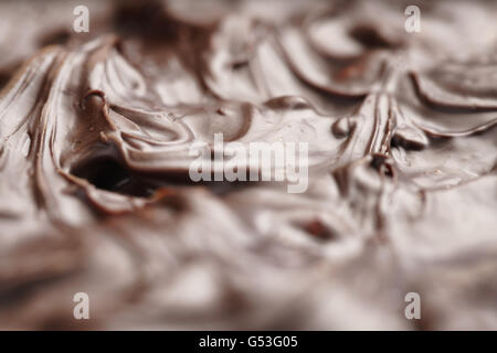 Close up foto del fuso e raffreddato il cioccolato Foto Stock