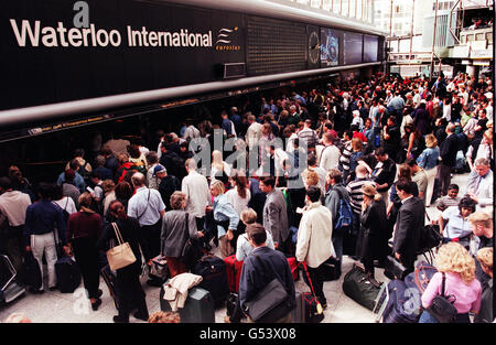 Waterloo channel tunnel clandestini Foto Stock