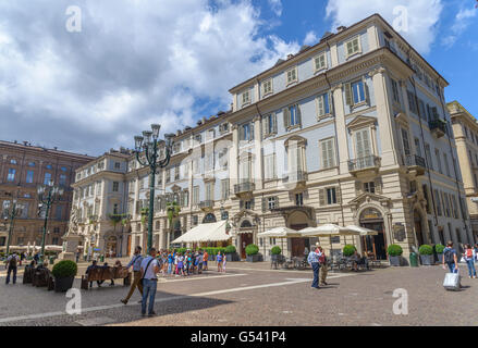 Piazza Castello, centrale piazza barocca di Torino, Italia Foto Stock