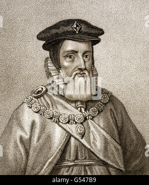 William Cecil, primo Baron Burghley o Burleigh, 1520-1598, uno statista inglese, il consulente capo della Regina Elisabetta I Foto Stock