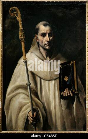 San Bernardo di Chiaravalle (1090-1153). Abate francese e riformatore dell'ordine cistercense. Ritratto di Rinascimento Spagnolo pittore El Greco (1541-1614). Lo stato Museo Hermitage. San Pietroburgo. La Russia. Foto Stock