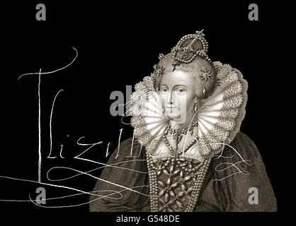 Elisabetta I, 1533 - 1603, regina d'Inghilterra 1558 - 1603, Dinastia Tudor Foto Stock