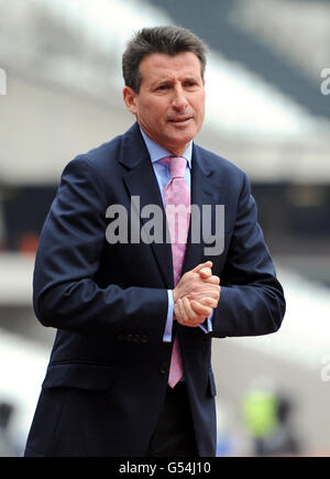 Atletica - British University and Collages Visa Athletics Championships - Preview Day - Olympic Stadium. Lord Coe nello Stadio Olimpico di Londra Foto Stock